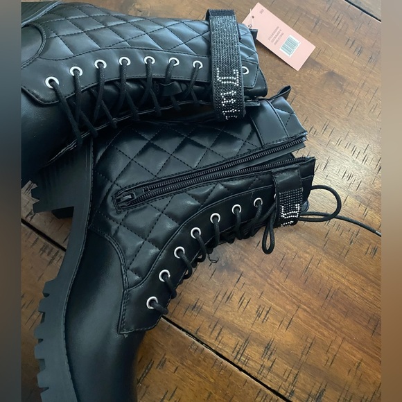 •NWT•Juicy Couture Quilted Bling Combat Boots- ‘JC OPAL’ - Picture 11 of 14